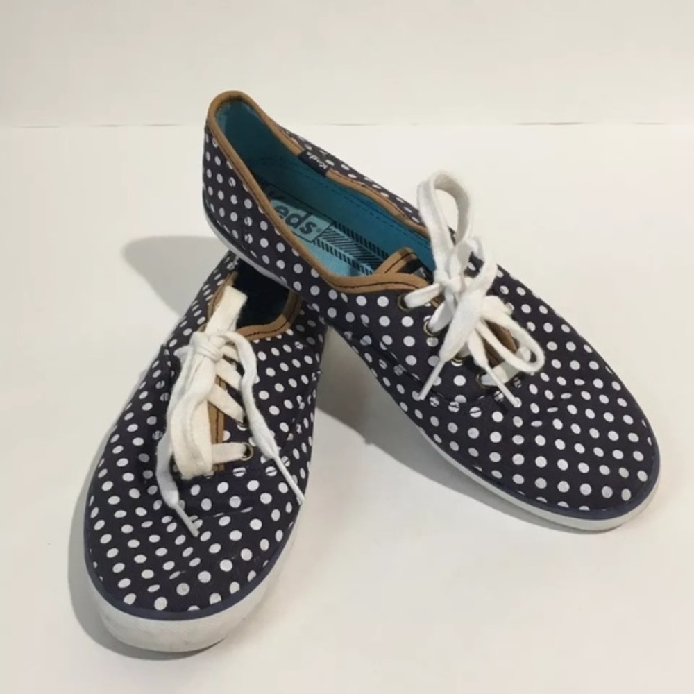 Keds Navy Blue White Polka Dot Tennis Shoes